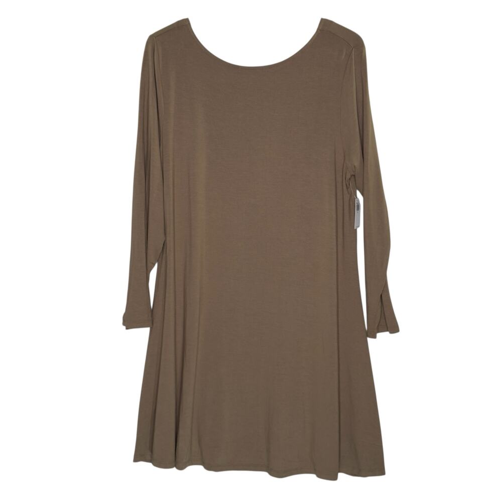Old Navy Long Sleeve Mini Swing Dress Sand Brown XL NEW Comfort Normcore